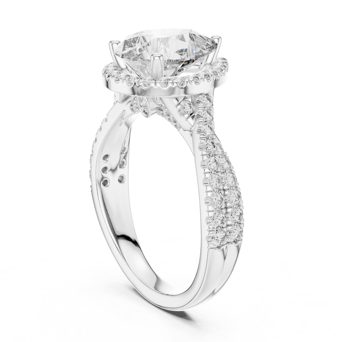 Pear Halo Lab Grown Diamond Engagement Ring