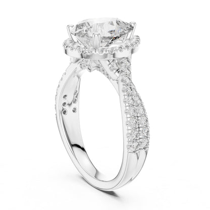 Pear Halo Lab Grown Diamond Engagement Ring