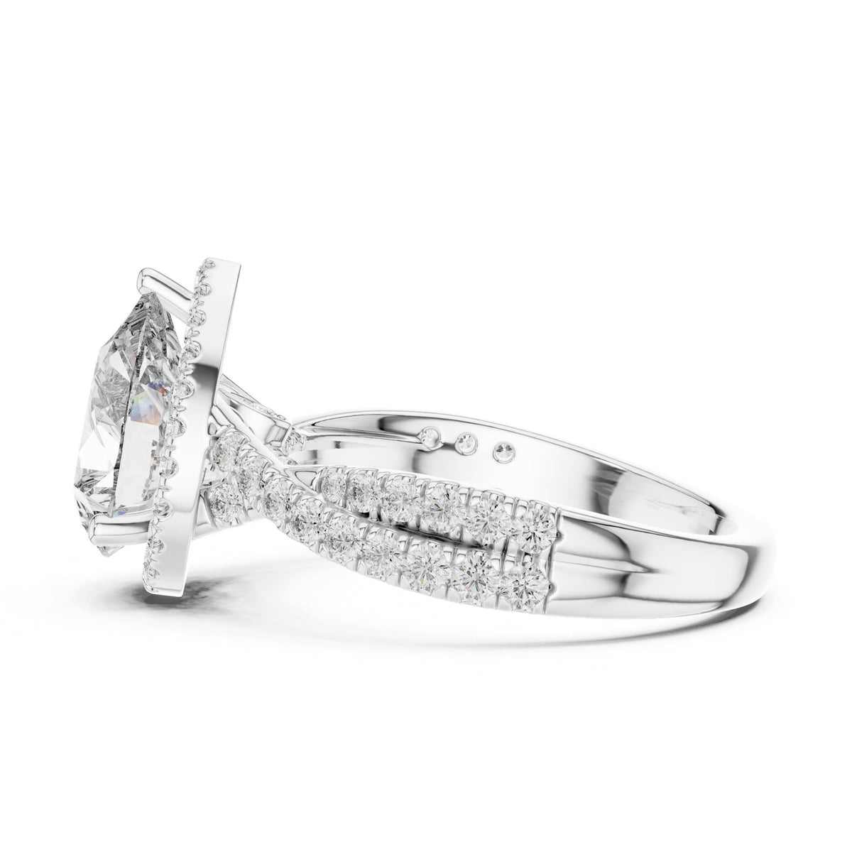 Pear Halo Lab Grown Diamond Engagement Ring