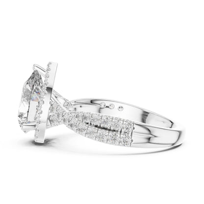 Pear Halo Lab Grown Diamond Engagement Ring