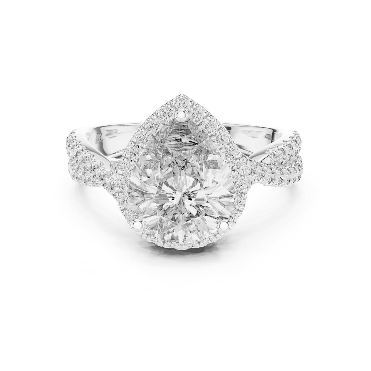 Pear Halo Lab Grown Diamond Engagement Ring