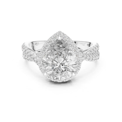 Pear Halo Lab Grown Diamond Engagement Ring