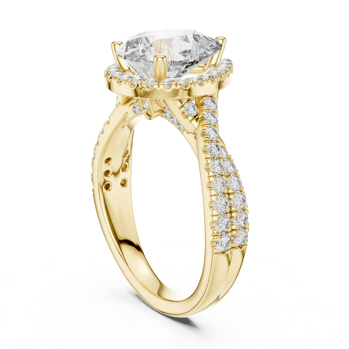 Pear Halo Lab Grown Diamond Engagement Ring
