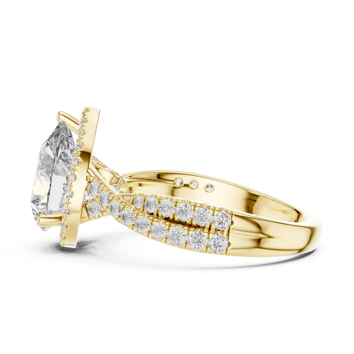 Pear Halo Lab Grown Diamond Engagement Ring