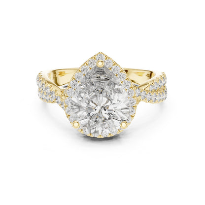 Pear Halo Lab Grown Diamond Engagement Ring