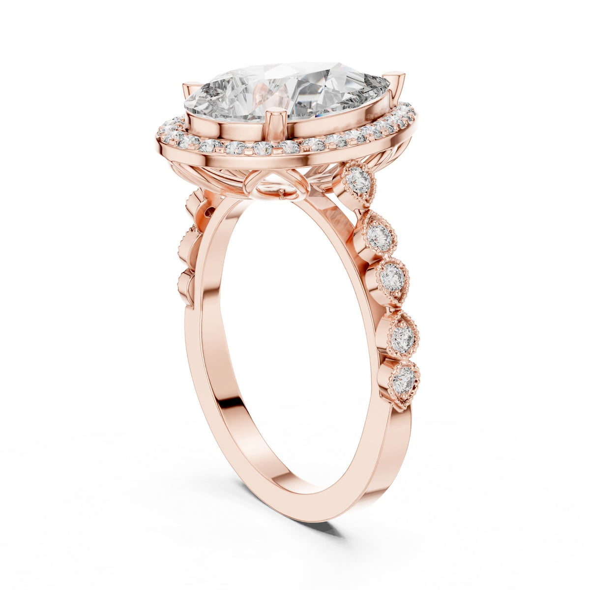 Pear Halo Lab Grown Diamond Engagement Ring