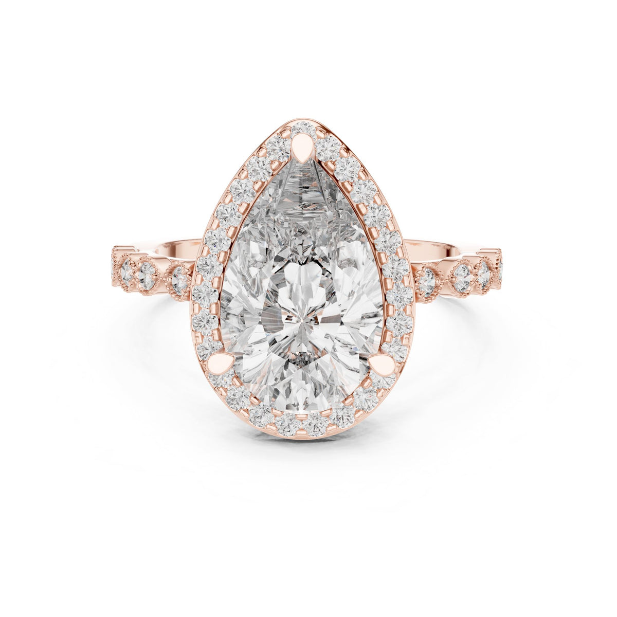 Pear Halo Lab Grown Diamond Engagement Ring