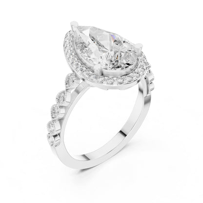 Pear Halo Lab Grown Diamond Engagement Ring