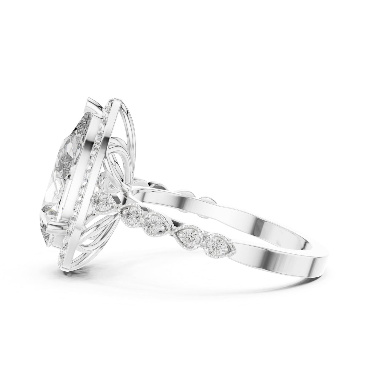 Pear Halo Lab Grown Diamond Engagement Ring