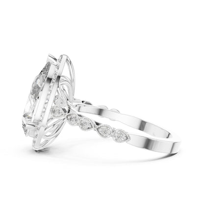 Pear Halo Lab Grown Diamond Engagement Ring
