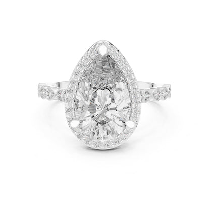 Pear Halo Lab Grown Diamond Engagement Ring