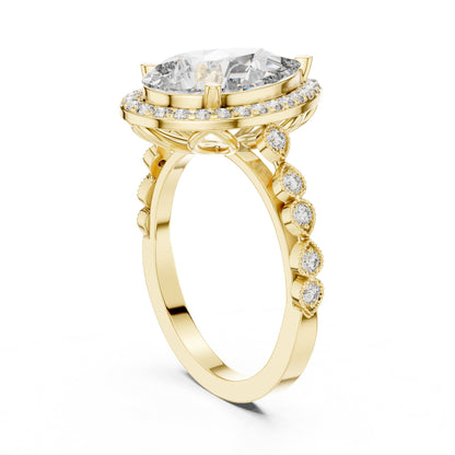 Pear Halo Lab Grown Diamond Engagement Ring