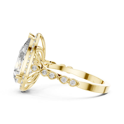 Pear Halo Lab Grown Diamond Engagement Ring