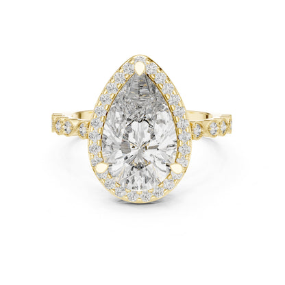 Pear Halo Lab Grown Diamond Engagement Ring