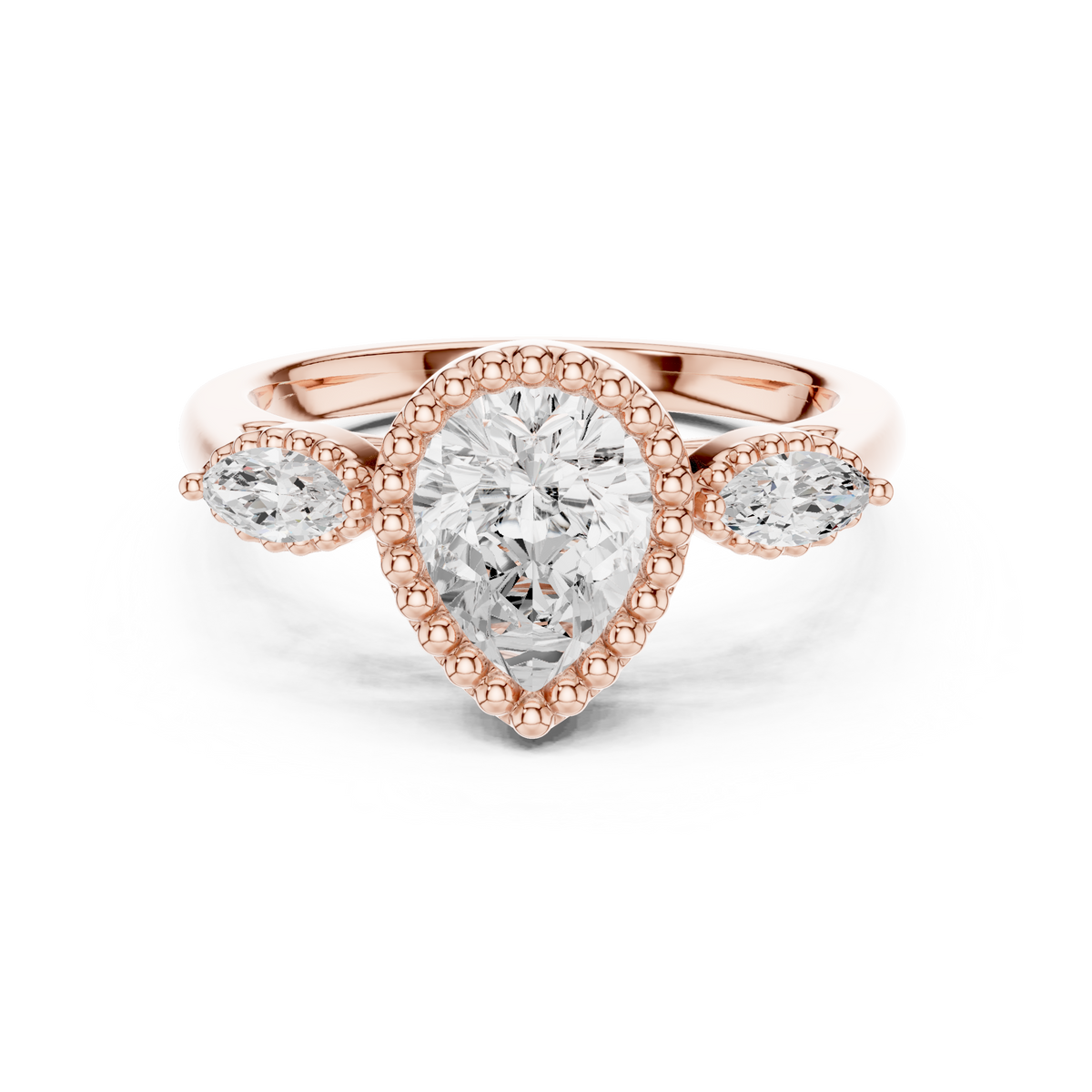 Pear Halo Lab Grown Diamond Engagement Ring