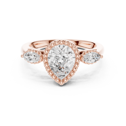 Pear Halo Lab Grown Diamond Engagement Ring