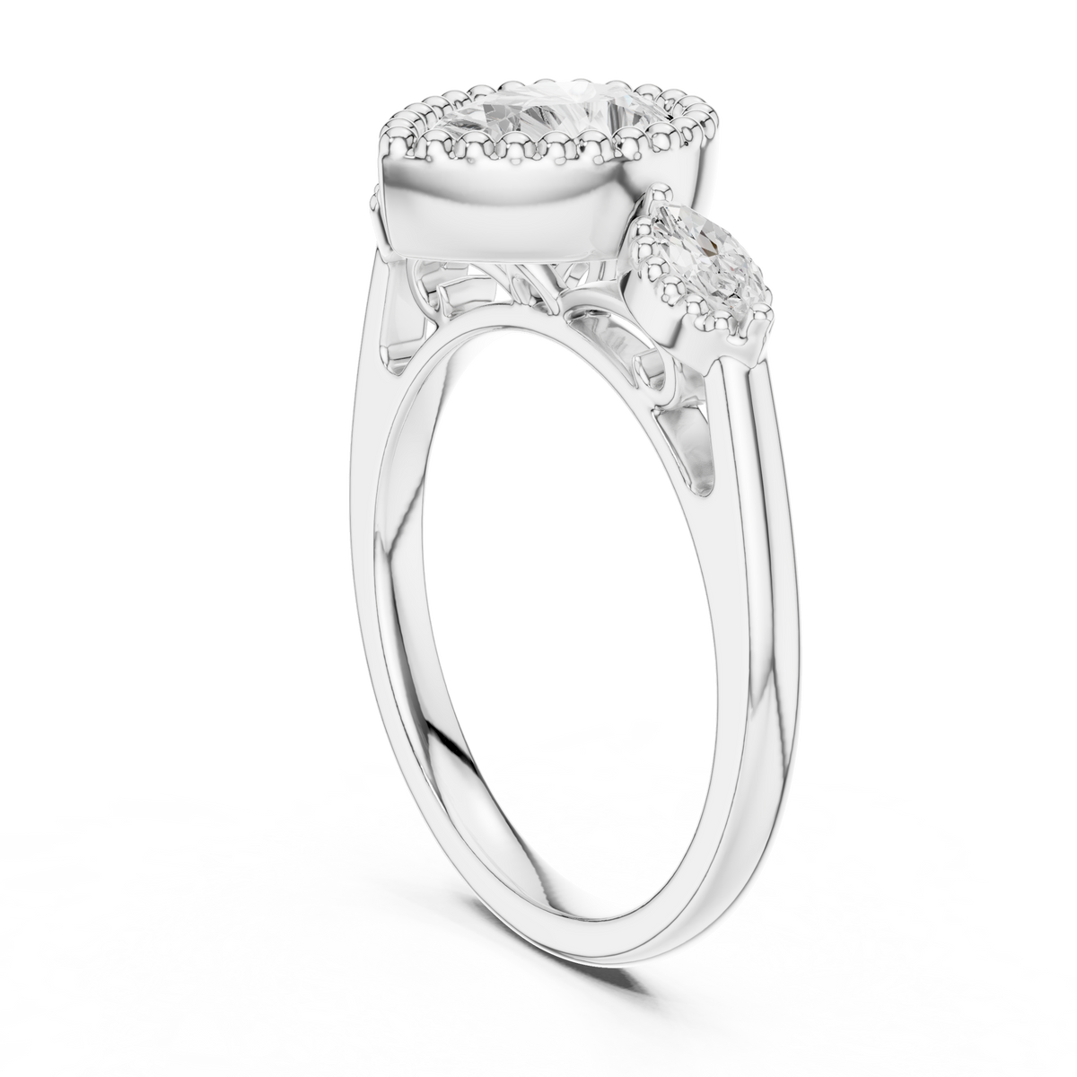Pear Halo Lab Grown Diamond Engagement Ring