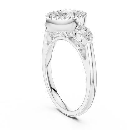 Pear Halo Lab Grown Diamond Engagement Ring