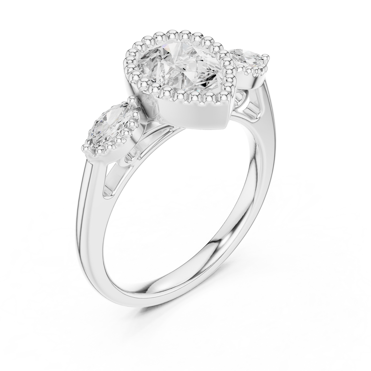 Pear Halo Lab Grown Diamond Engagement Ring