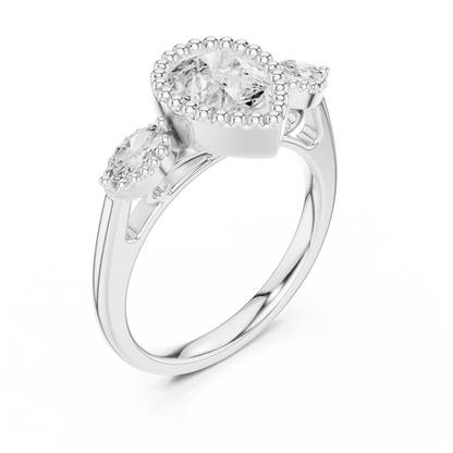 Pear Halo Lab Grown Diamond Engagement Ring