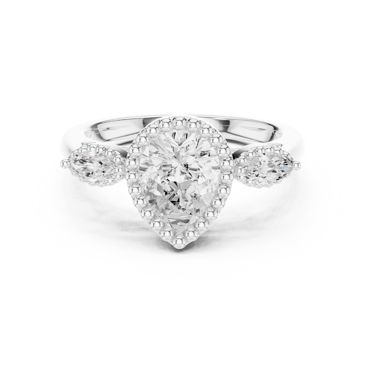 Pear Halo Lab Grown Diamond Engagement Ring