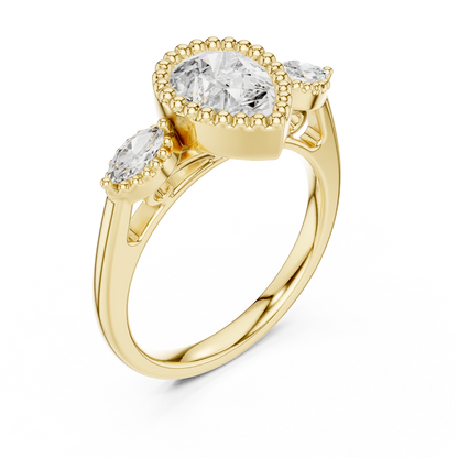 Pear Halo Lab Grown Diamond Engagement Ring