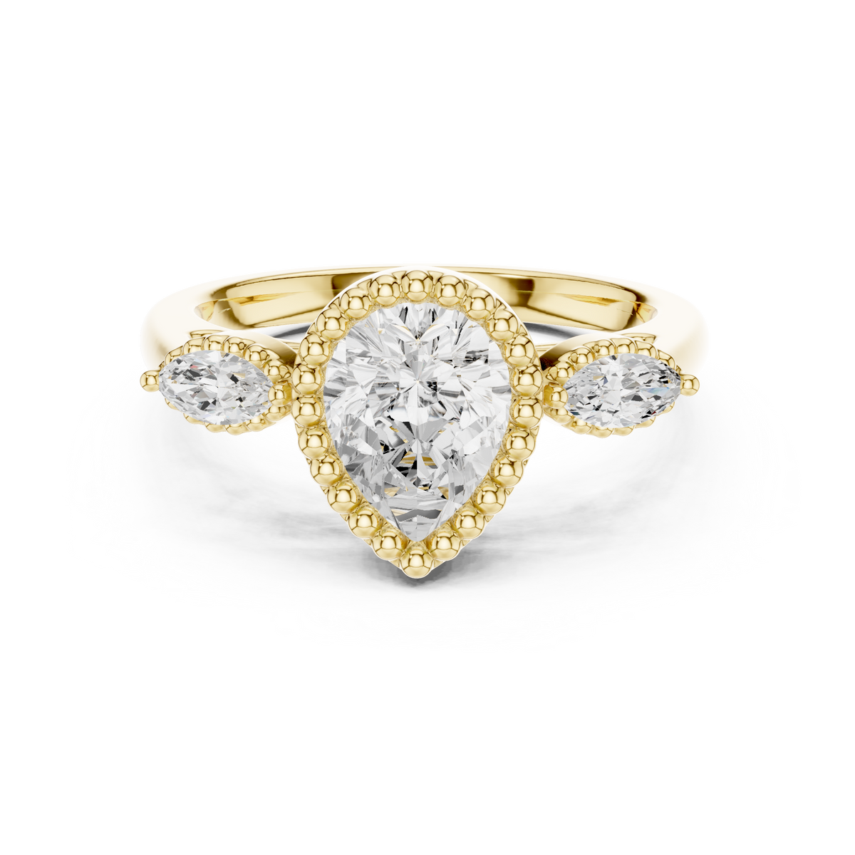 Pear Halo Lab Grown Diamond Engagement Ring
