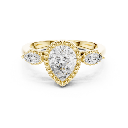 Pear Halo Lab Grown Diamond Engagement Ring