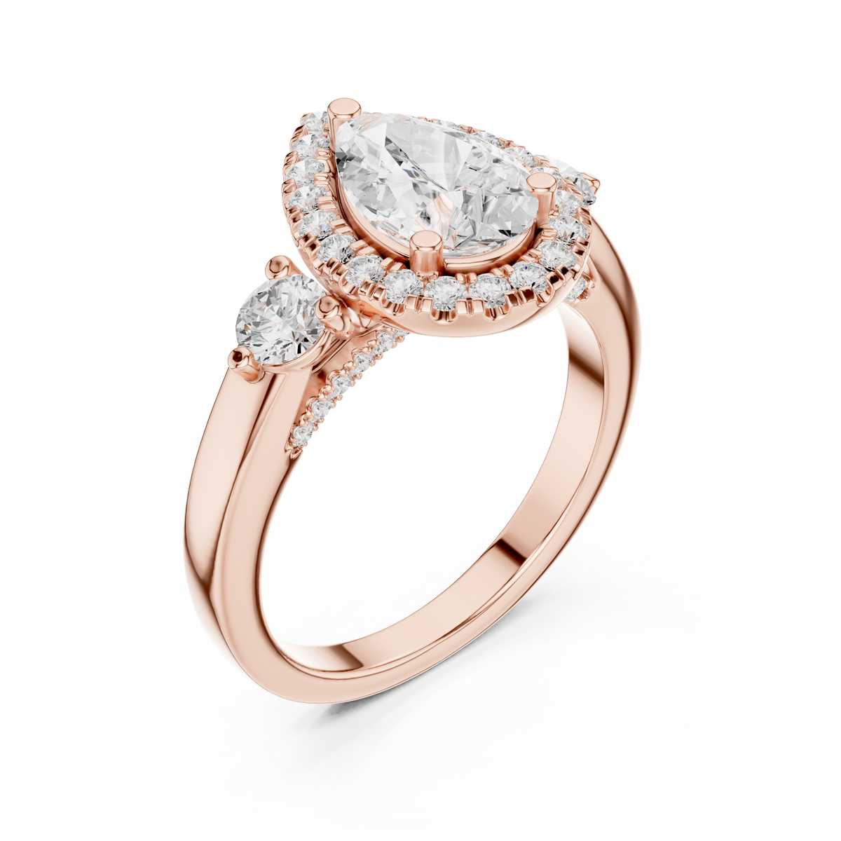 Pear Halo Lab Grown Diamond Engagement Ring
