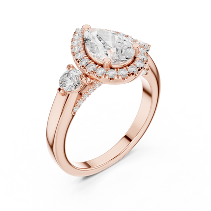 Pear Halo Lab Grown Diamond Engagement Ring