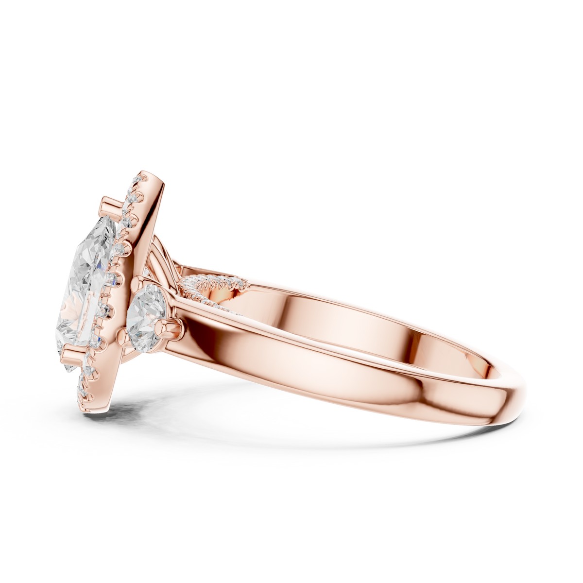 Pear Halo Lab Grown Diamond Engagement Ring