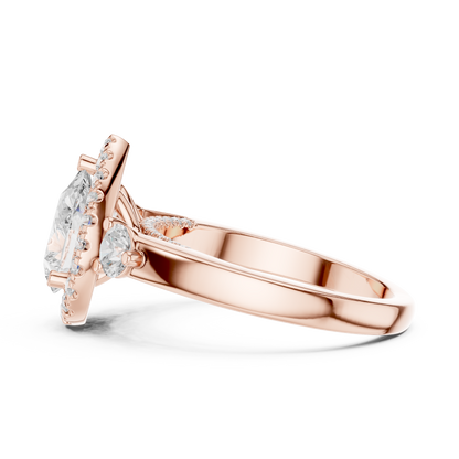 Pear Halo Lab Grown Diamond Engagement Ring