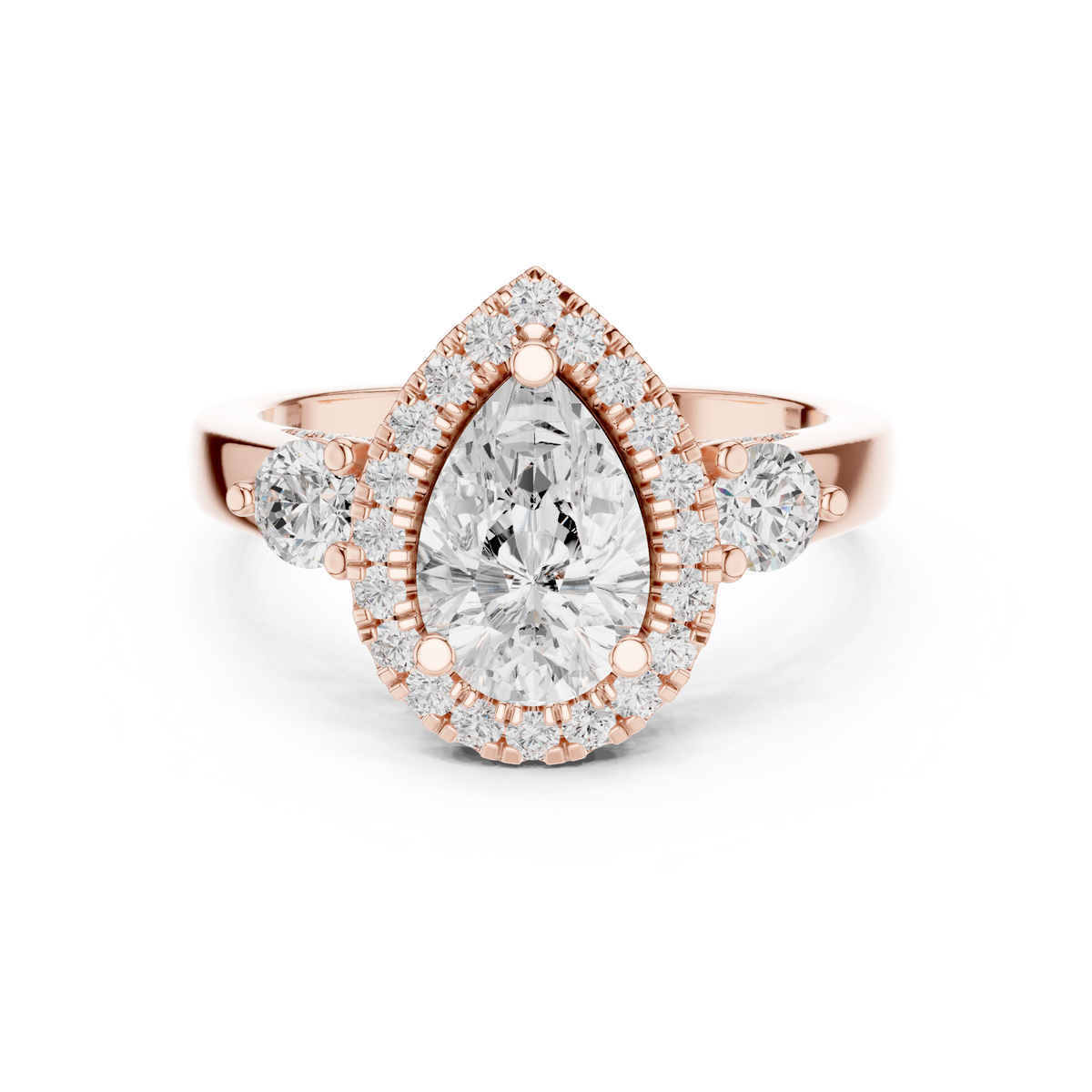 Pear Halo Lab Grown Diamond Engagement Ring