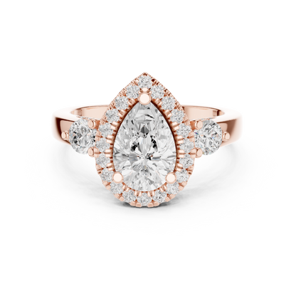 Pear Halo Lab Grown Diamond Engagement Ring