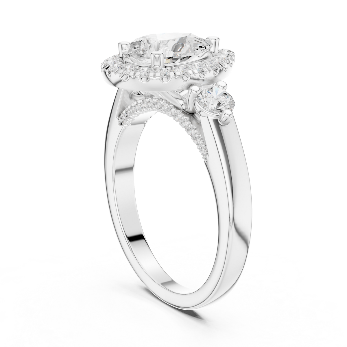 Pear Halo Lab Grown Diamond Engagement Ring
