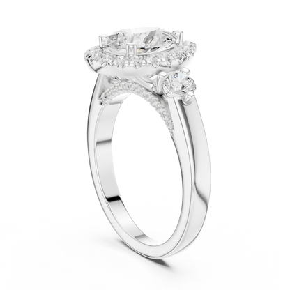 Pear Halo Lab Grown Diamond Engagement Ring