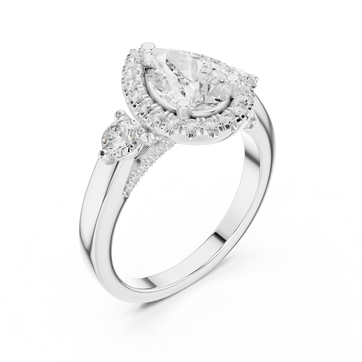 Pear Halo Lab Grown Diamond Engagement Ring