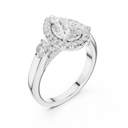 Pear Halo Lab Grown Diamond Engagement Ring