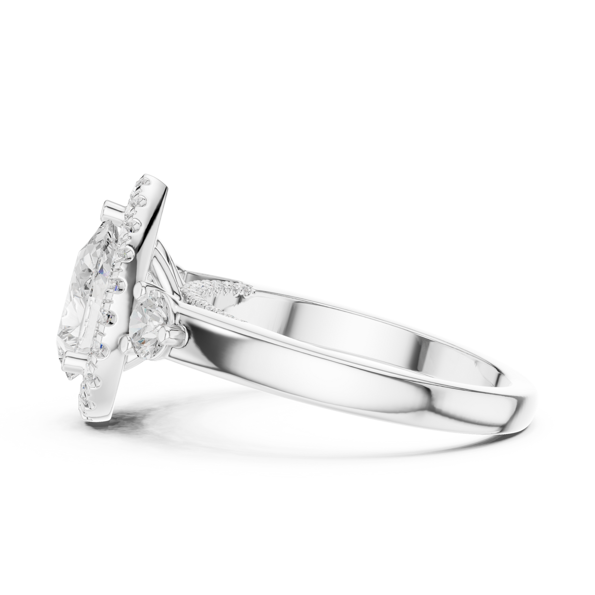Pear Halo Lab Grown Diamond Engagement Ring