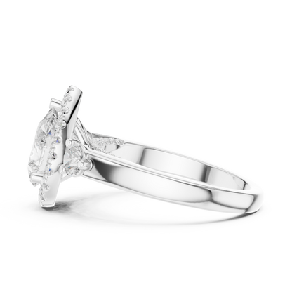 Pear Halo Lab Grown Diamond Engagement Ring