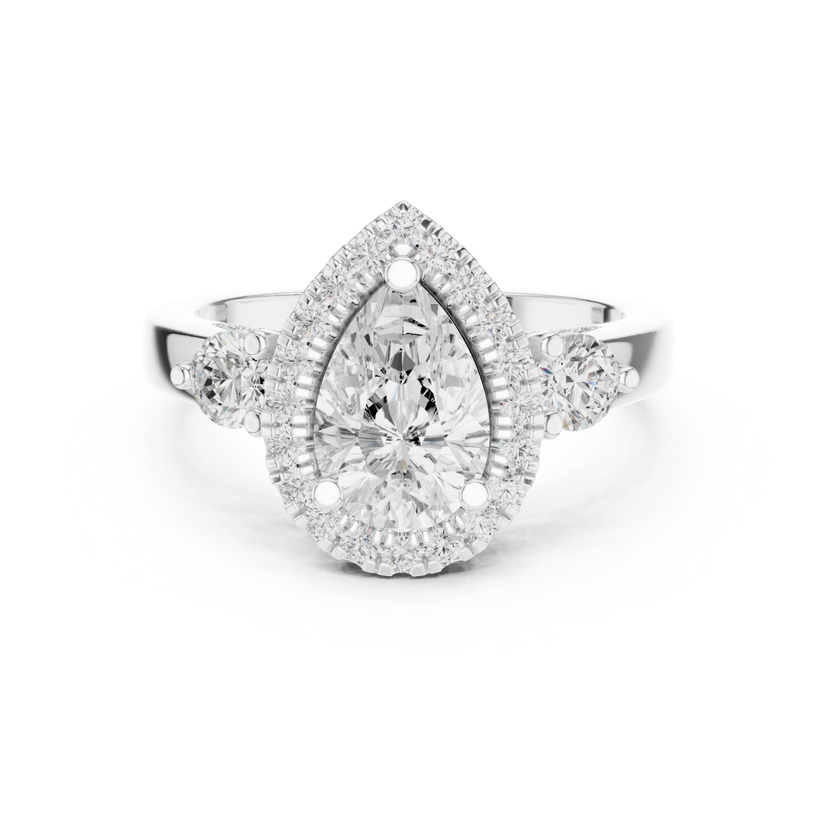 Pear Halo Lab Grown Diamond Engagement Ring