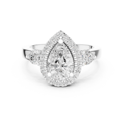 Pear Halo Lab Grown Diamond Engagement Ring