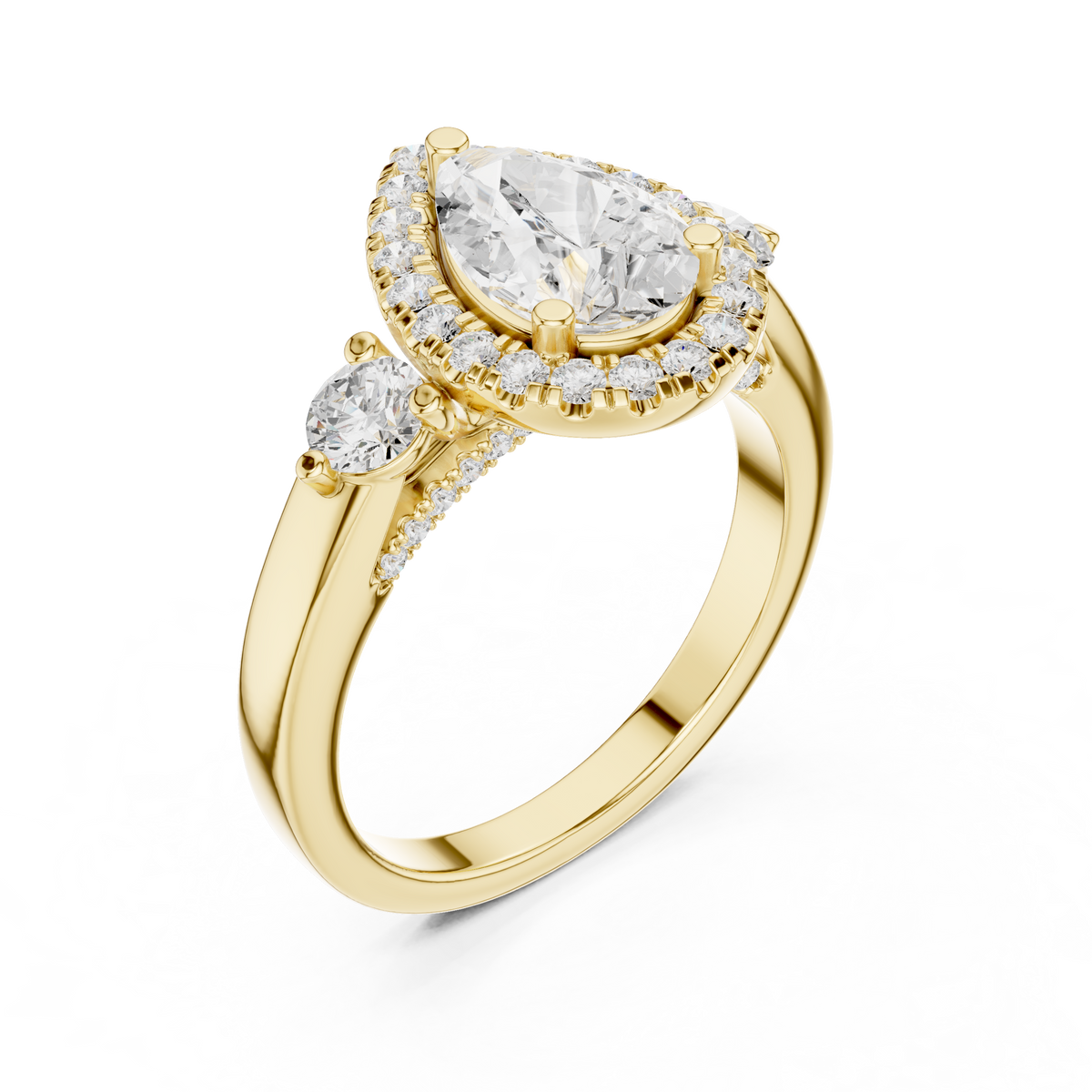 Pear Halo Lab Grown Diamond Engagement Ring