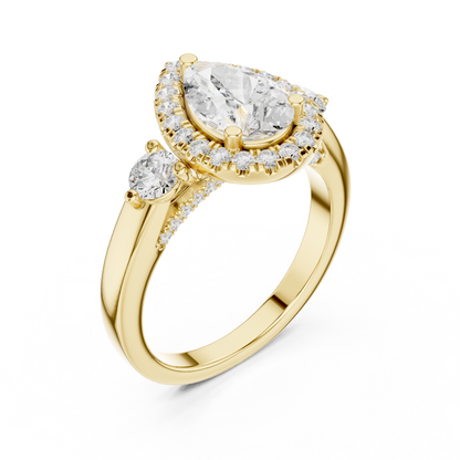 Pear Halo Lab Grown Diamond Engagement Ring