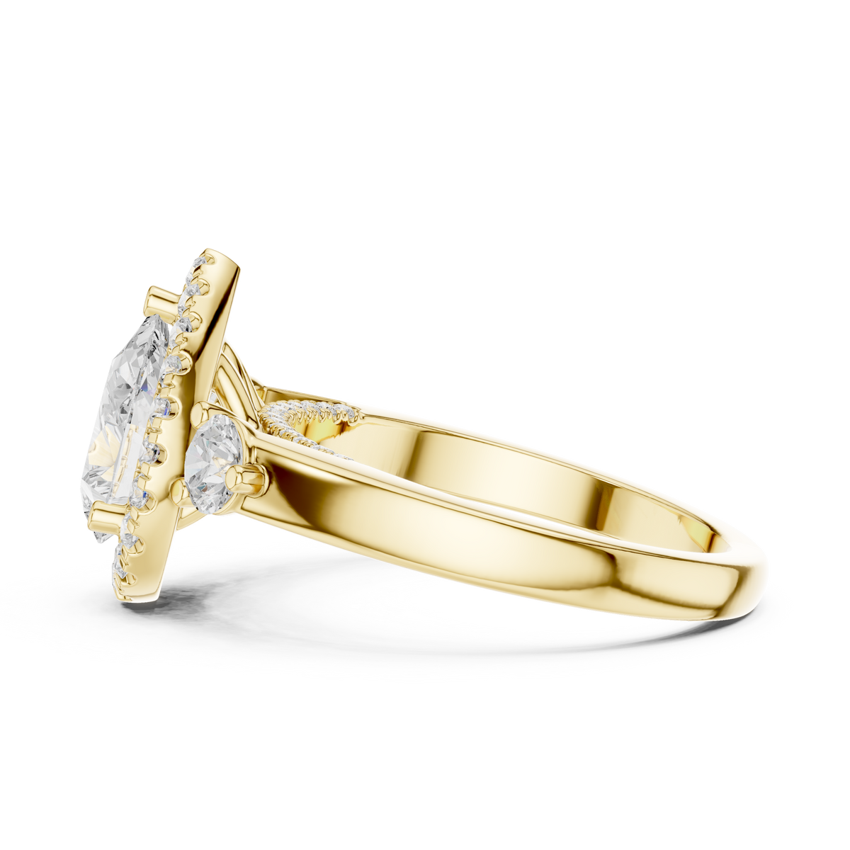 Pear Halo Lab Grown Diamond Engagement Ring