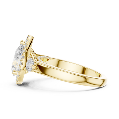 Pear Halo Lab Grown Diamond Engagement Ring