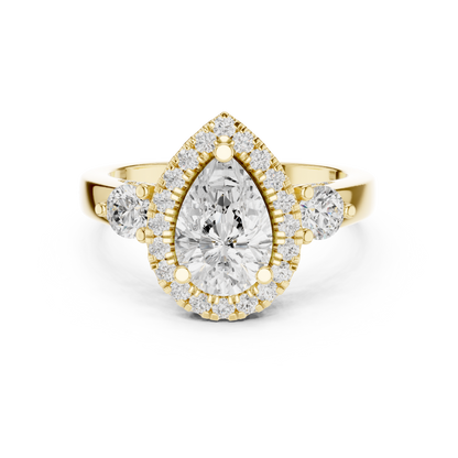 Pear Halo Lab Grown Diamond Engagement Ring