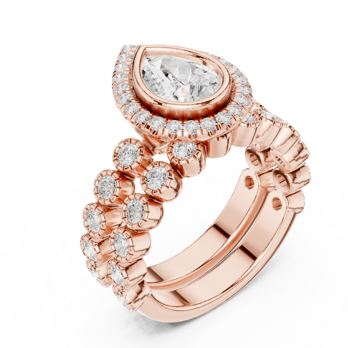 Pear Halo Lab Grown Diamond Engagement Ring