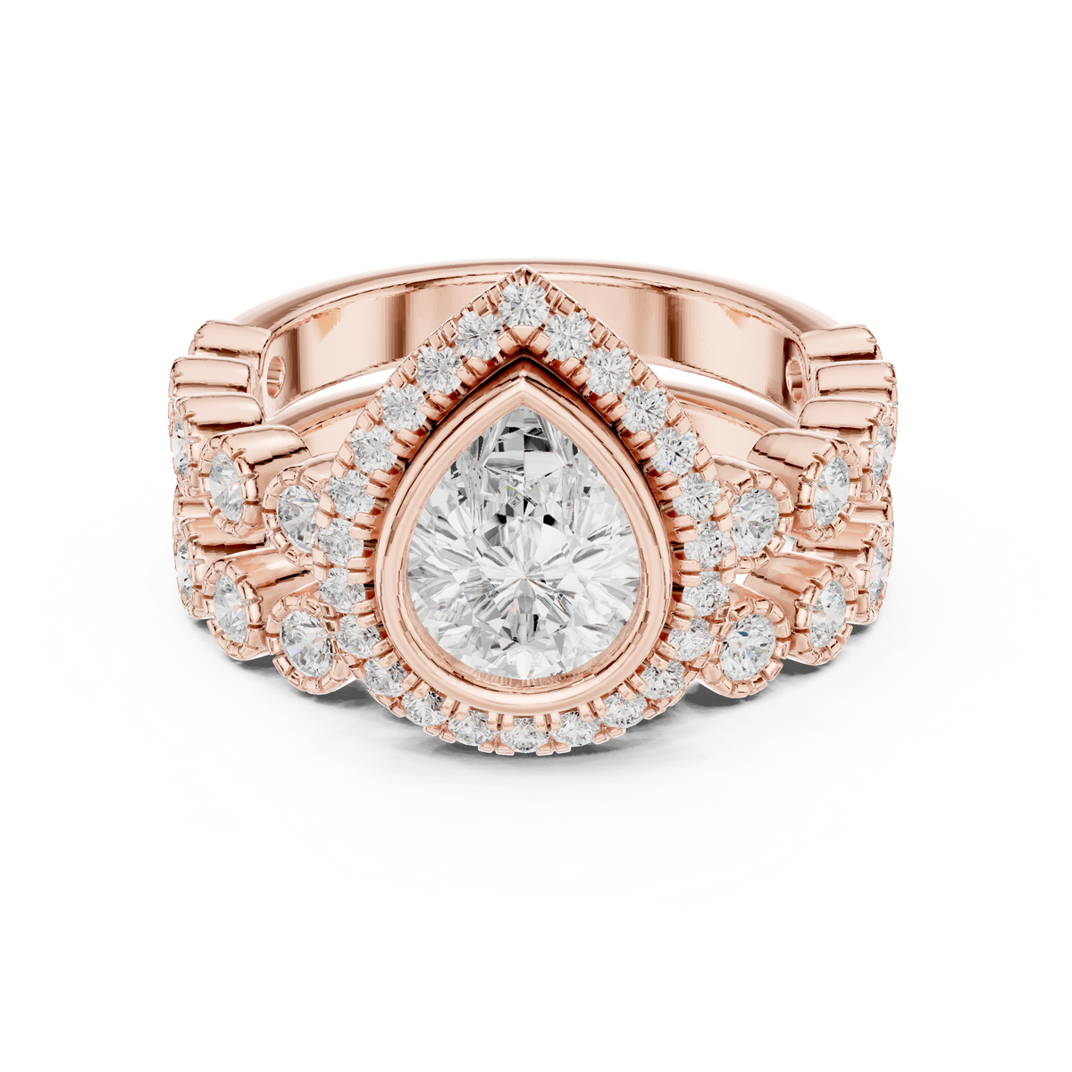 Pear Halo Lab Grown Diamond Engagement Ring