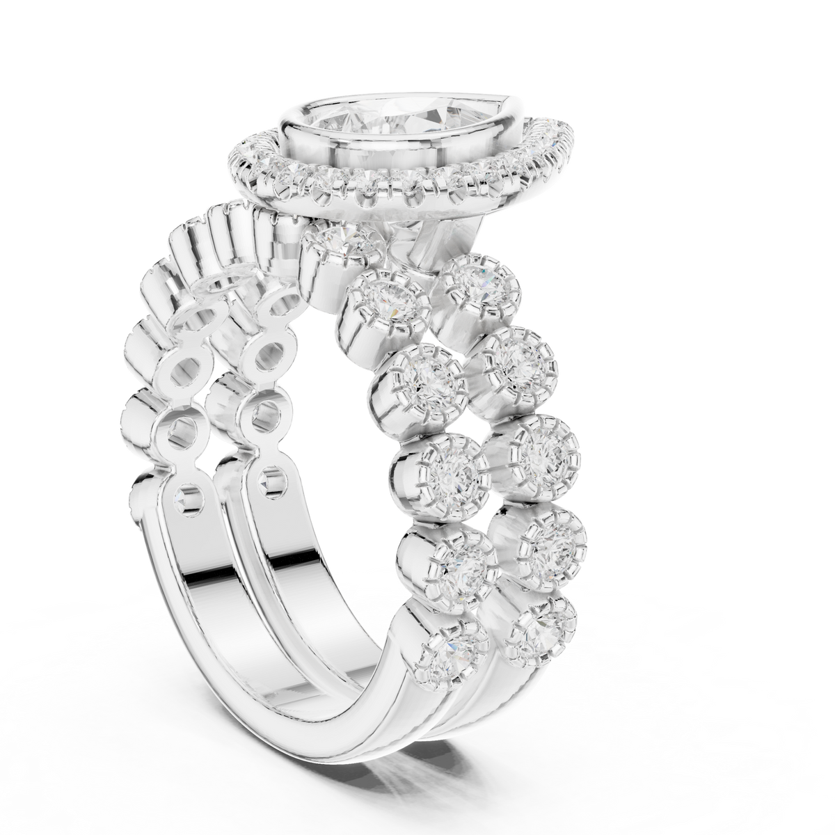 Pear Halo Lab Grown Diamond Engagement Ring